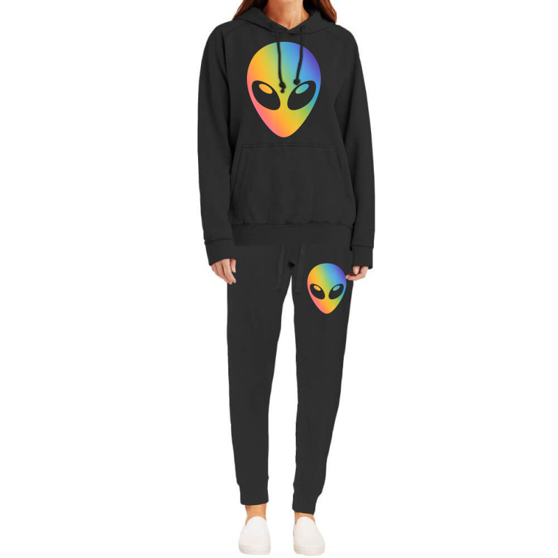 Holographic Glow Effect Alien Head Hoodie & Jogger Set | Artistshot