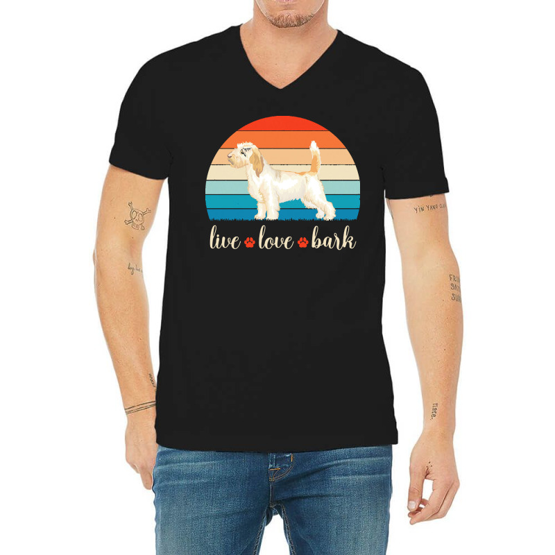 Petit Basset Griffon Vendeen T  Shirt Live Love Bark Petit Basset Grif V-Neck Tee by geffertz | Artistshot