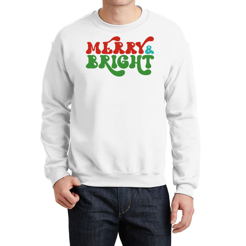 Merry And Bright Stars Christmas Long Sleeve T Shirt Crewneck Sweatshirt by pofijinashu | Artistshot