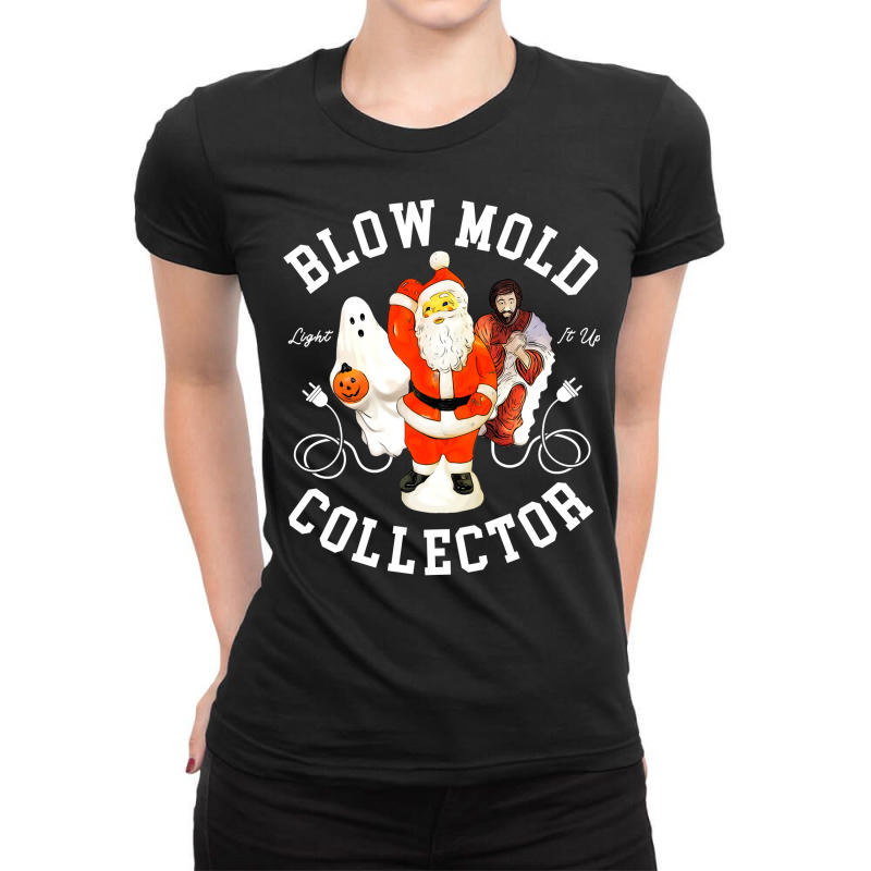 Blow Mold Collector Light It Up Christmas Halloween Long Sleeve T Shir Ladies Fitted T-Shirt by cm-arts | Artistshot