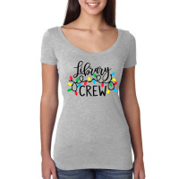 Library Crew Christmas Light Funny Book Lover Librarian Xmas Raglan Ba Women's Triblend Scoop T-shirt | Artistshot