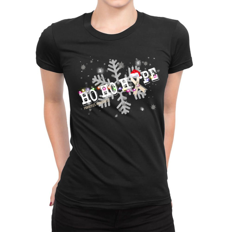 Paralysis Fighter Paralysis Awareness - Ho Ho Hope Cure Christmas Ladies Fitted T-Shirt by kelpfee | Artistshot