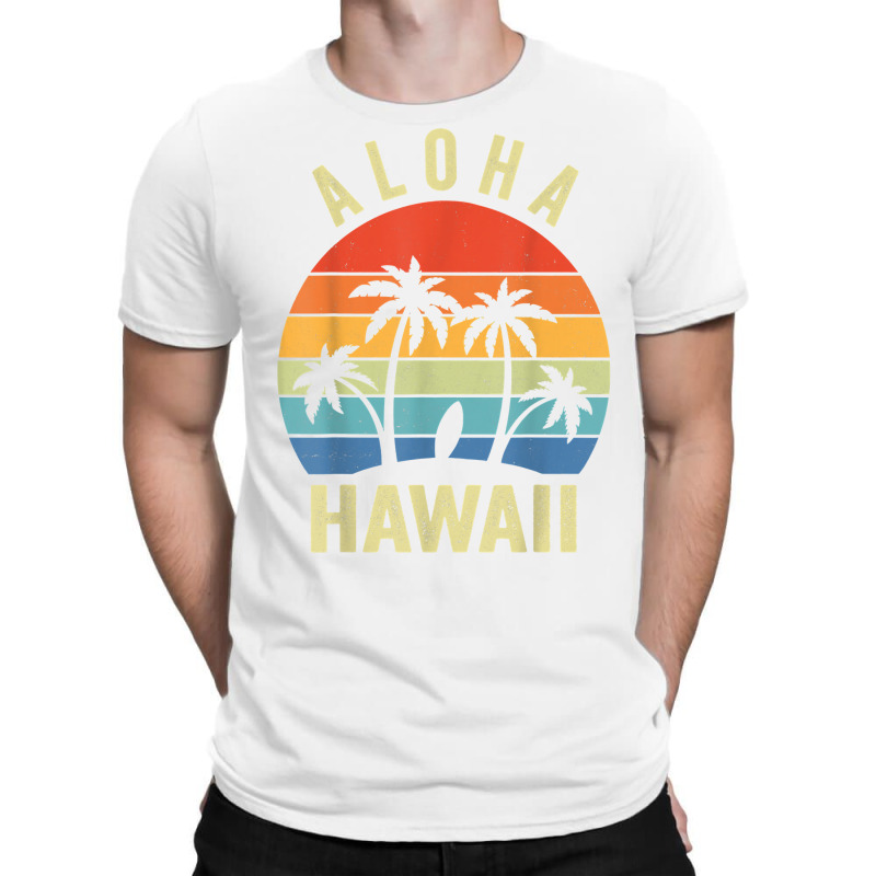 Aloha Hawaii Hawaiian Island Shirt Palm Beach Surfboard Surf T Shirt T-Shirt by hapusajehae | Artistshot