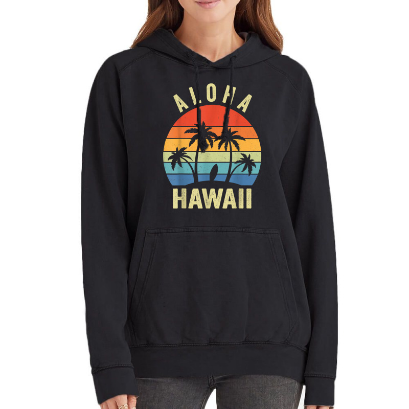 Aloha Hawaii Hawaiian Island Shirt Palm Beach Surfboard Surf T Shirt Vintage Hoodie by hapusajehae | Artistshot