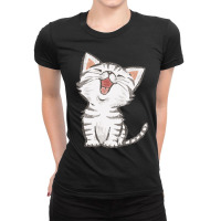 American Shorthair Happy Ladies Fitted T-shirt | Artistshot