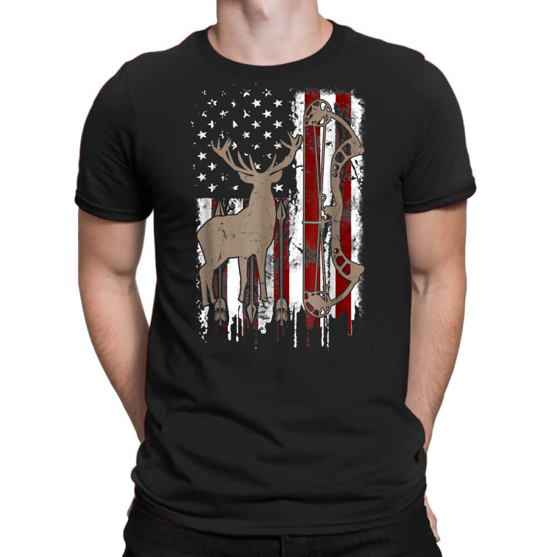 American Deer Hunting Bow Hunter Flag Accessories T Shirt T-Shirt by hapusajehae | Artistshot