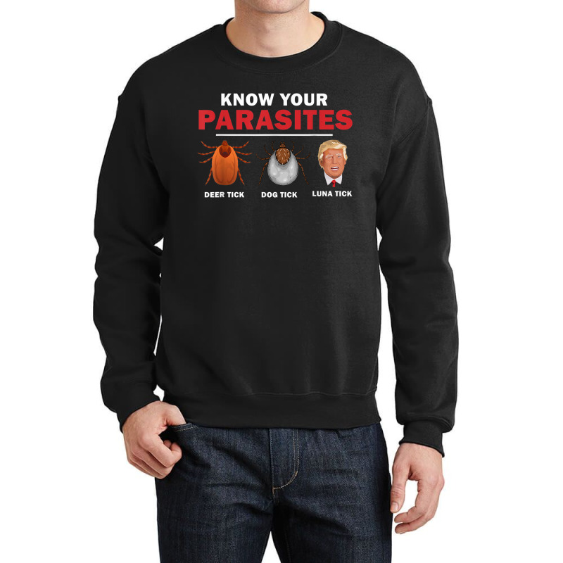 Retro Know Your Parasites Luna Tick Anti Trump 86 45 Gift Crewneck Sweatshirt by ShelleyDoppelmayr | Artistshot