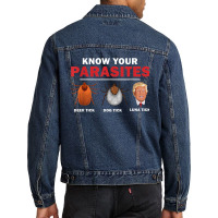 Retro Know Your Parasites Luna Tick Anti Trump 86 45 Gift Men Denim Jacket | Artistshot