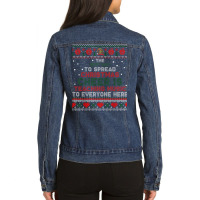 Music Teacher Christmas Elf Cheer Ladies Denim Jacket | Artistshot