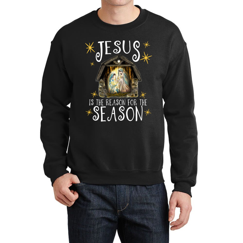 Christmas Nativity Jesus Is The Reason For The Season Manger Crewneck Sweatshirt by behindcedar22 | Artistshot