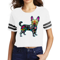 Calavera French Bulldog Frenchie Dia De Muertos Halloween T Shirt Scorecard Crop Tee | Artistshot