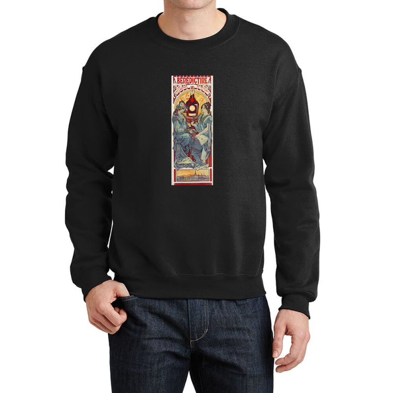 Benedictine Liqueur Alphonse Mucha Crewneck Sweatshirt by DebraMartin | Artistshot