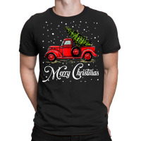 Merry Christmas Truck Red With Tree Xmas Pajama Funny Gifts Tank Top T-shirt | Artistshot