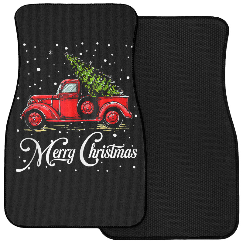 Merry Christmas Truck Red With Tree Xmas Pajama Funny Gifts Tank Top Front Car Mat | Artistshot