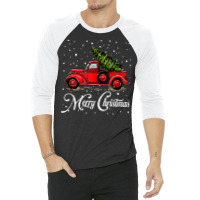 Merry Christmas Truck Red With Tree Xmas Pajama Funny Gifts Tank Top 3/4 Sleeve Shirt | Artistshot