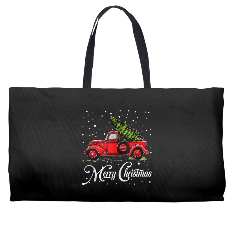 Merry Christmas Truck Red With Tree Xmas Pajama Funny Gifts Tank Top Weekender Totes | Artistshot