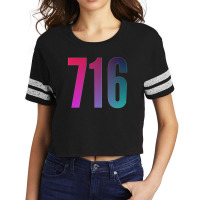 716 Area Code Zip Code Location Blue Pink Gradient Scorecard Crop Tee | Artistshot