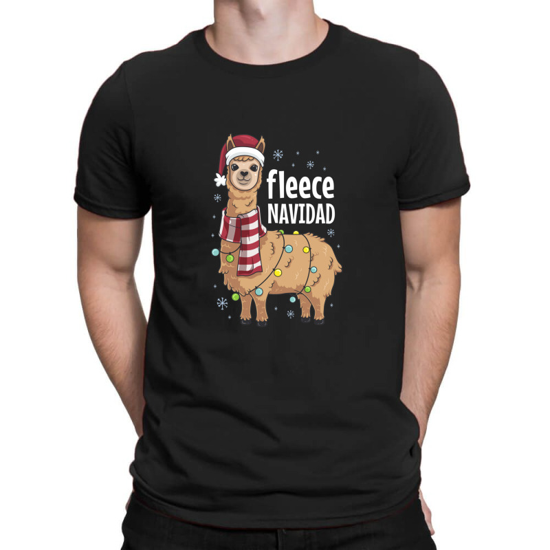 Feliz Navidad Llama Fleece Funny Christmas Lights T-shirt | Artistshot