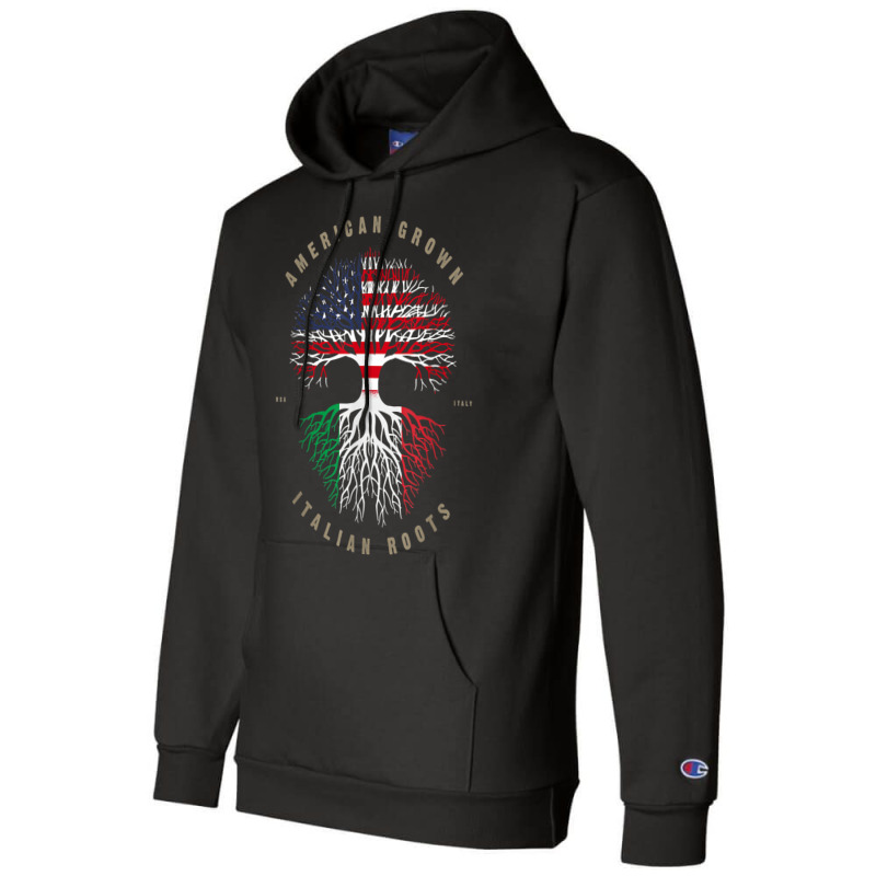 American Grown Italian Roots Italy Flag T Shirt T Shirt Champion Hoodie by hapusajehae | Artistshot