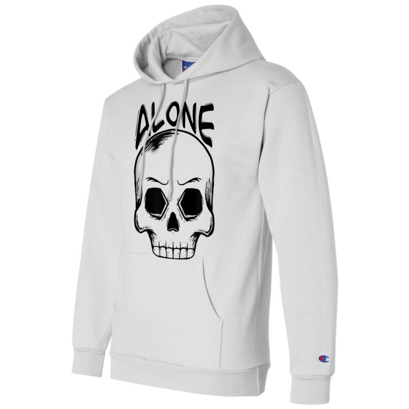 Alone Spooky Skull Halloween Trick Or Trick Gift And Present Champion Hoodie by JaronKennedy | Artistshot