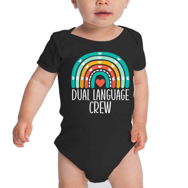 Dual Language Crew Rainbow Bilingual Teacher Dual Language T Shirt Baby Bodysuit by cm-arts | Artistshot