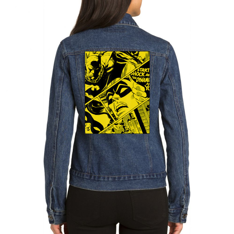 B.at.man 80 Years Panels Ladies Denim Jacket by beargoalcatcow | Artistshot