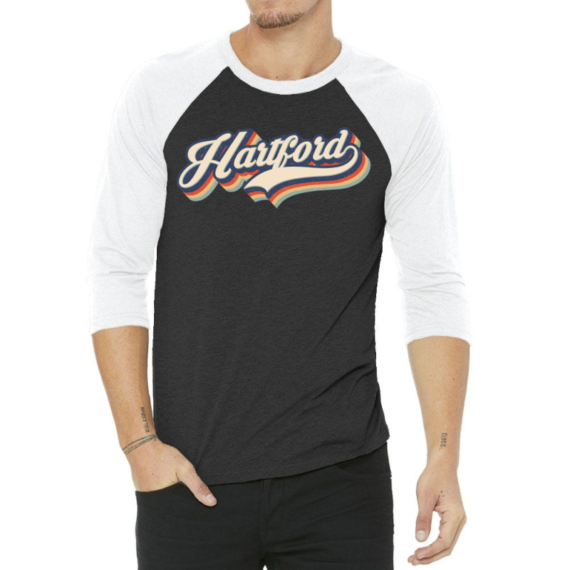 I Love Hartford City Usa Retro Vintage 3/4 Sleeve Shirt | Artistshot