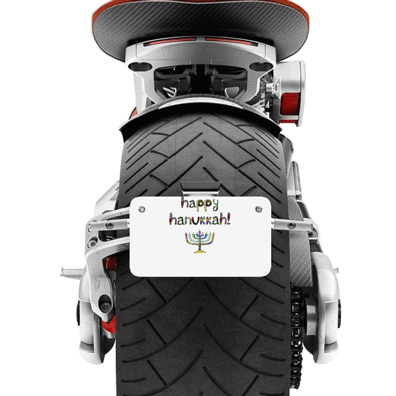 Happy Hanukkah  Jewish Holiday Chanukah Motorcycle License Plate | Artistshot