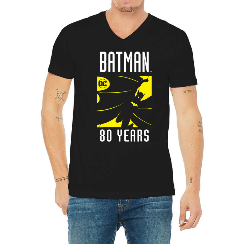 B.at.man 80 Years V-Neck Tee by beargoalcatcow | Artistshot