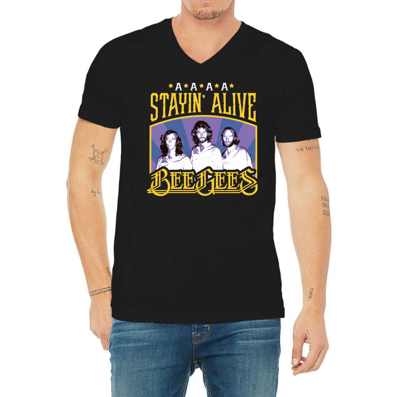 Bee Gees, Bee Gees Vintage, Bee Gees Art, Bee Gees Painting, The Bee G V-neck Tee | Artistshot