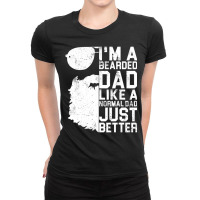 Mens Bearded Dad Beard Humor Father's Day Ladies Fitted T-shirt | Artistshot