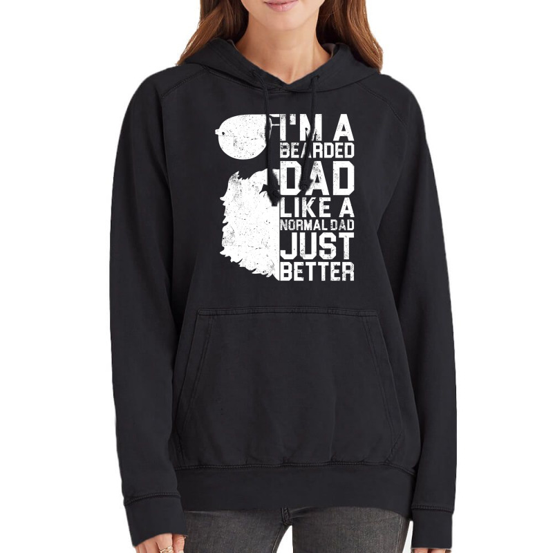 Mens Bearded Dad Beard Humor Father's Day Vintage Hoodie by cm-arts | Artistshot