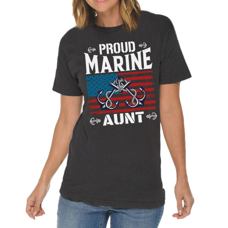 Marine Aunt Proud Marine Aunt United States Of America Military Vintage T-Shirt by kerchingparticular | Artistshot