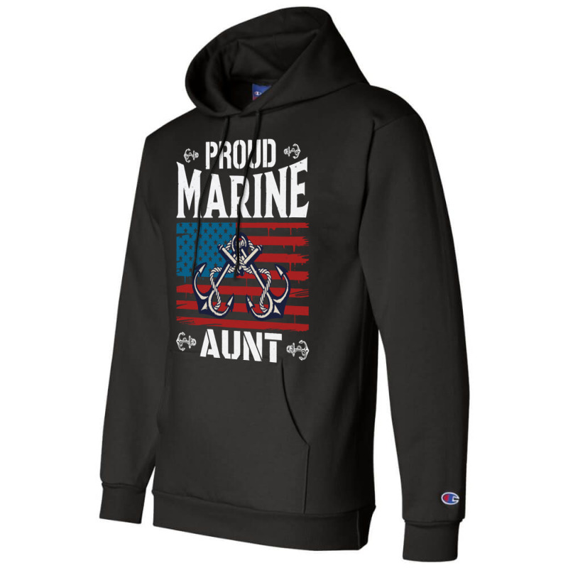 Marine Aunt Proud Marine Aunt United States Of America Military Champion Hoodie by kerchingparticular | Artistshot