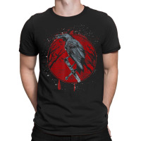 Halloween Raven Red Moon Spooky Night Crow T-shirt | Artistshot