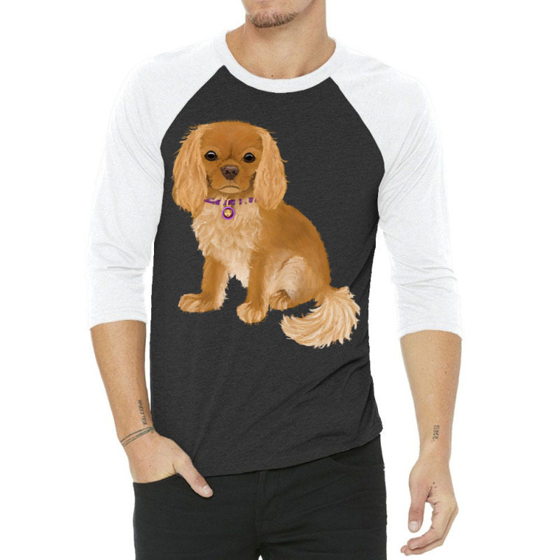 Cavalier King Charles Spaniel Ruby Cavalier King Charles Spaniel Origi 3/4 Sleeve Shirt | Artistshot