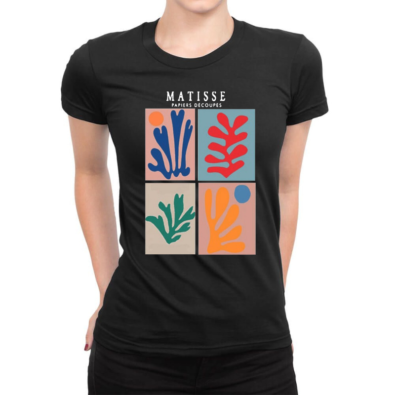 Organic Shapes, Vintage Cute, Botanical Leaves, Abstract Matisse Art, Ladies Fitted T-Shirt by SHOPDAD | Artistshot