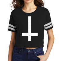 Turned Cross Discreet Satanist Symbol For Daily Life Scorecard Crop Tee | Artistshot