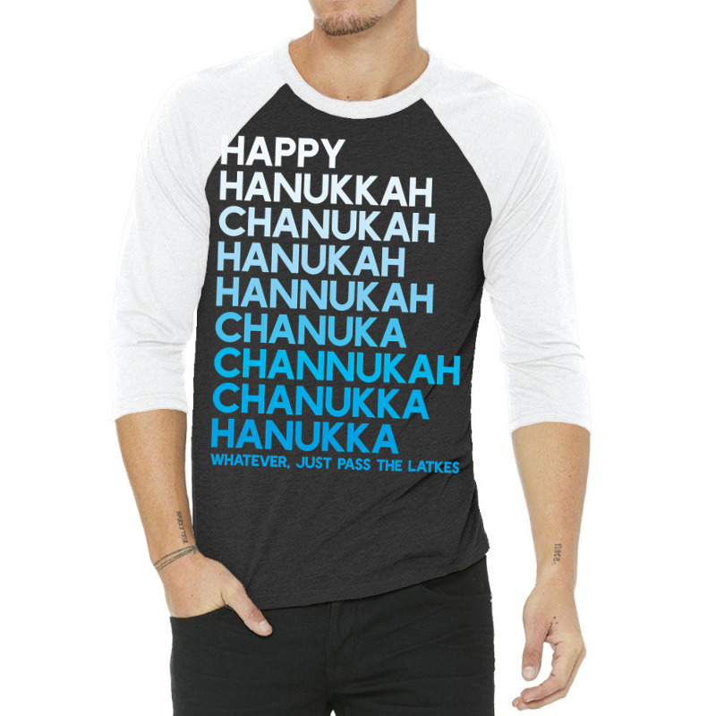 Happy Hanukkah Jewish Holiday Chanukah Menorah Dreidel 3/4 Sleeve Shirt | Artistshot