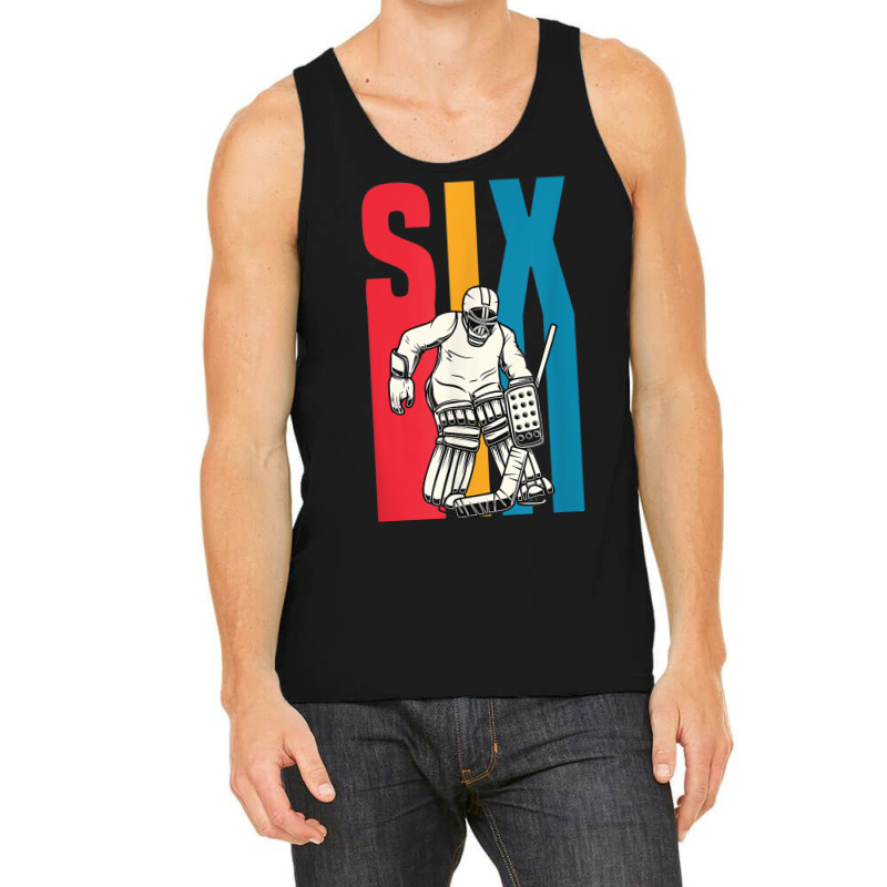 Retro 6 Year Old Ice Hockey Goalie 6th Birthday Party Supply Tank Top | Artistshot