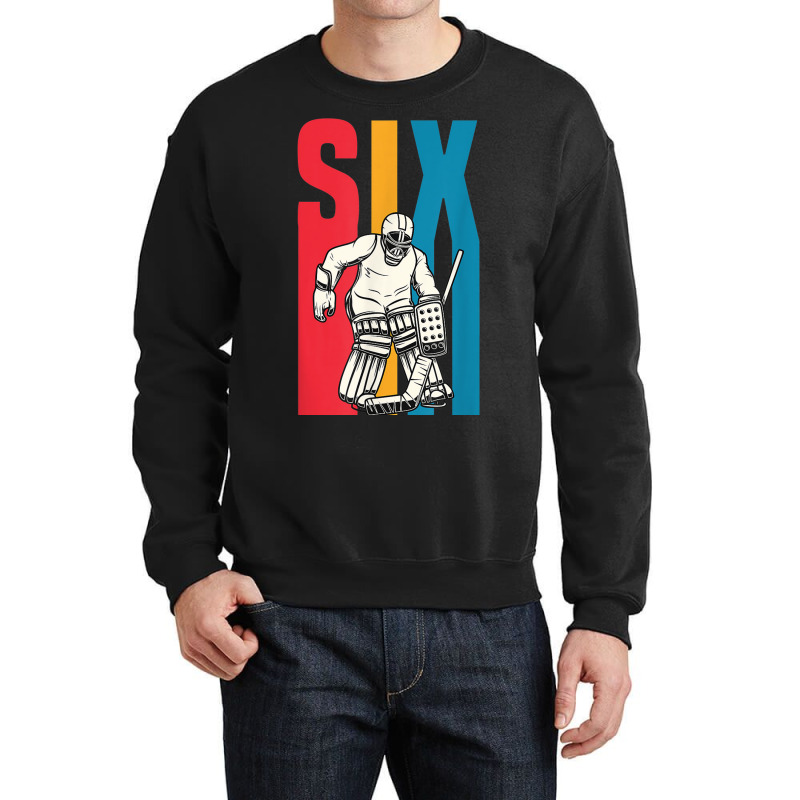 Retro 6 Year Old Ice Hockey Goalie 6th Birthday Party Supply Crewneck Sweatshirt | Artistshot