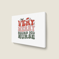 Merry Neuro Icu Nurse Christmas Neuro Icu Nursing Xmas Party Premium T Landscape Canvas Print | Artistshot