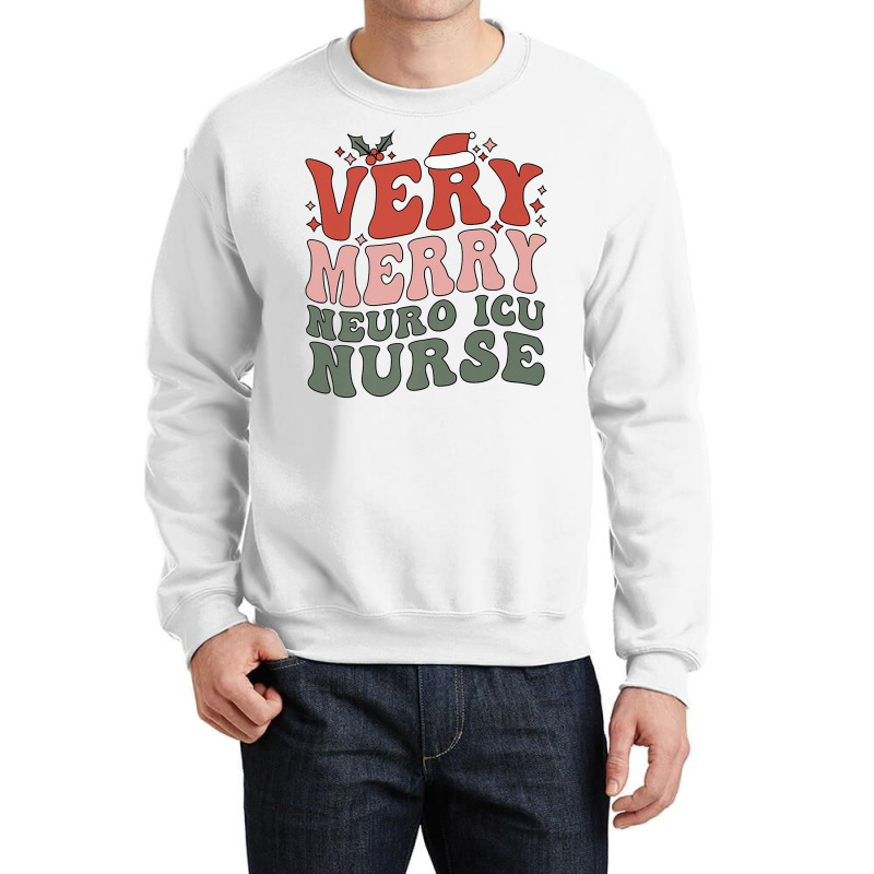 Merry Neuro Icu Nurse Christmas Neuro Icu Nursing Xmas Party Premium T Crewneck Sweatshirt | Artistshot