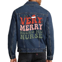 Merry Neuro Icu Nurse Christmas Neuro Icu Nursing Xmas Party Premium T Men Denim Jacket | Artistshot