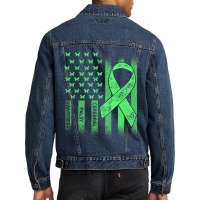 Cerebral Palsy Cp Awareness Usa Flag Warrior Survivor Men Denim Jacket | Artistshot