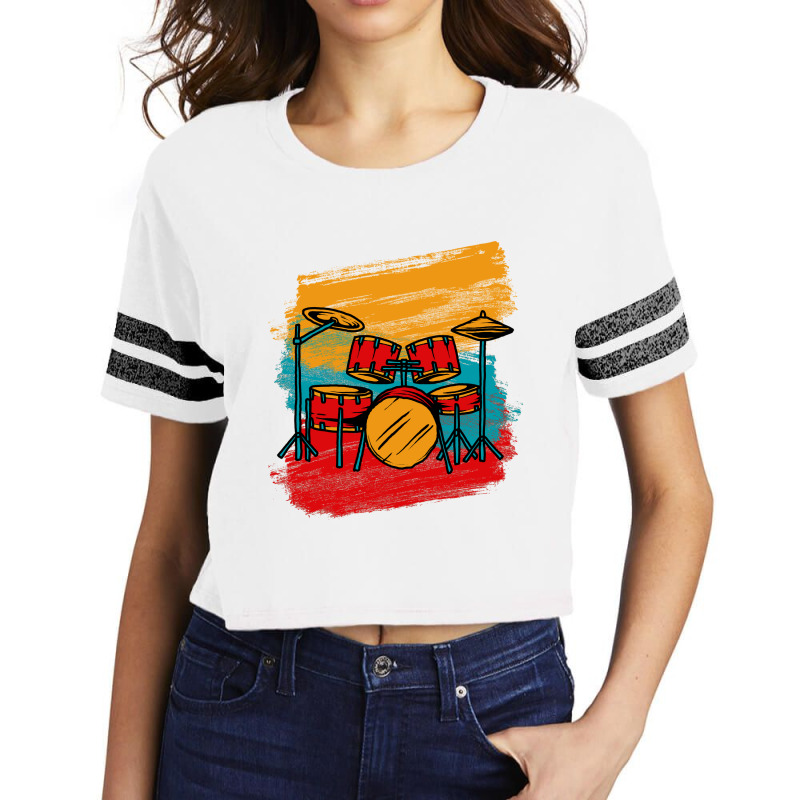 Drumset Scorecard Crop Tee | Artistshot