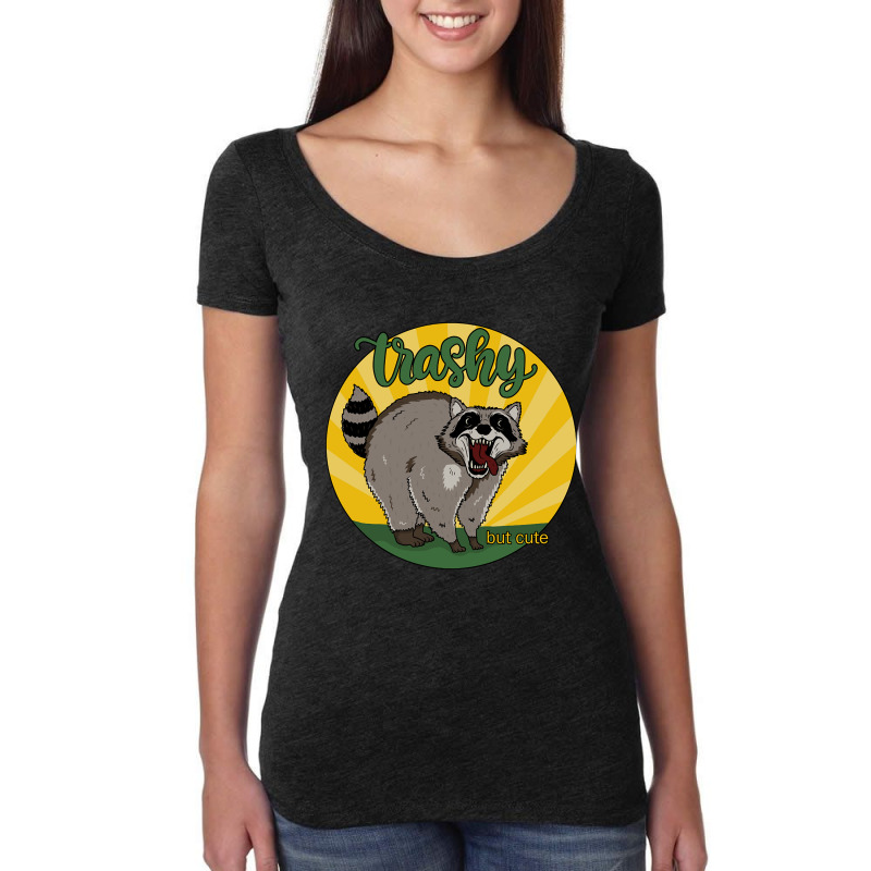 Raccoon - Trashy But Cute-icwag Women's Triblend Scoop T-shirt by Kenlofu52 | Artistshot