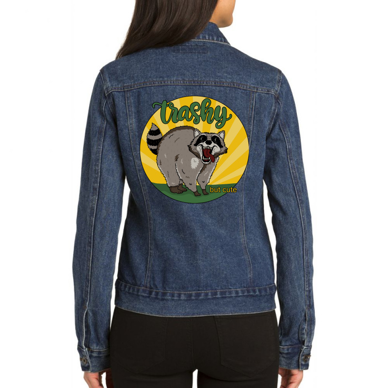 Raccoon - Trashy But Cute-icwag Ladies Denim Jacket by Kenlofu52 | Artistshot