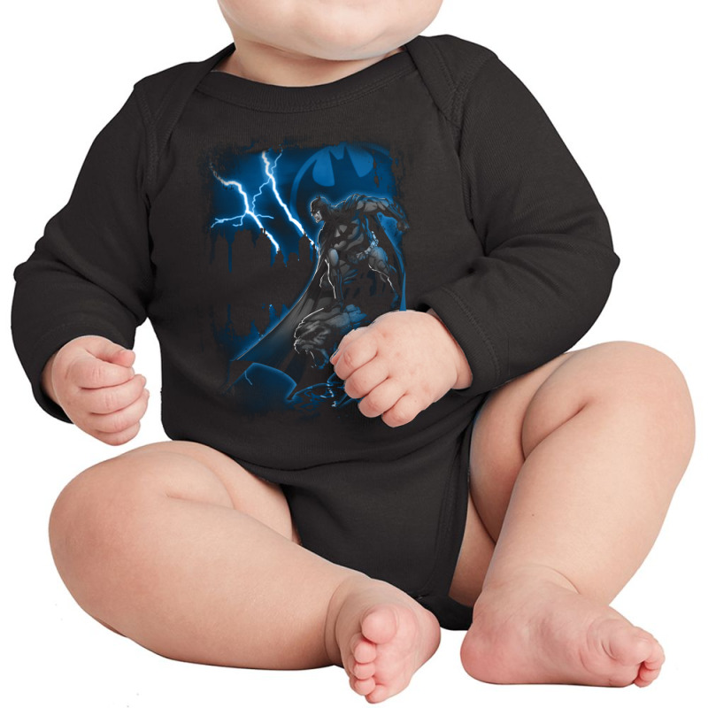 B.at.man Lightning Strikes Longsleeve Long Sleeve Baby Bodysuit by thepianistalto | Artistshot