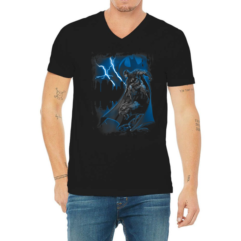 B.at.man Lightning Strikes V-Neck Tee by thepianistalto | Artistshot